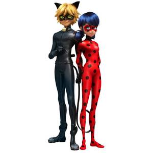 lot 49372 image: SC2313 Miraculous Lady Bug Cat Noir Combo Cardboard Cutout Standup Standee