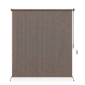 lot 49375 image: Sophia & William Outdoor Roller Shade Blinds Cordless Roll Up Shade,4W x 6H,Exterior Patio Shades with 95% UV Protection for Patio Porch Gazebo, Coffee