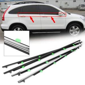 lot 49376 image: Newsmarts 4pcs Weatherstrip Window Molding Trim Car Outside Window Seal Belt Compatible with Honda CR-V 2007 2008 2009 2010 2011, Chrome