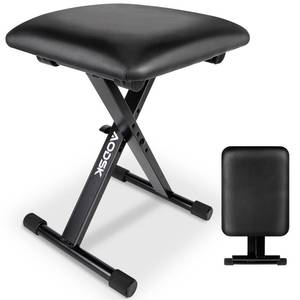 lot 49381 image: AODSK Keyboard Bench X-Style Cushion Padded,Piano Bench Adjustable Collapsible Stool Chair Seat,Flame Retardant Cotton,Non-Skid Design