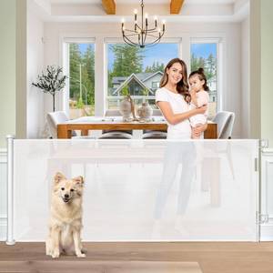 lot 49398 image: Extra Wide Baby Gate for Large Openings Retractable Baby Gates Indoor Outdoor Extra Long Baby Gate for Doorway Stair Gates for Kids or Pets Extra Large Dog Gate for Stairs