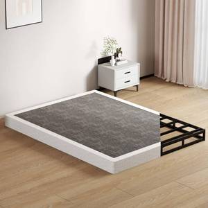 lot 49411 image: SHOANED Queen Size Box Springs - 5 Inch Low Profile Mattress Foundation No Noise Heavy Duty Metal Basics Bed Base with Clean Fabric Cover, Easy Assembly