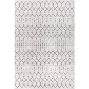 lot 49428 image: Moroccan HYPE Boho Vintage Diamond CreamGray 4 ft. x 6 ft. Area Rug - Retail $99.99