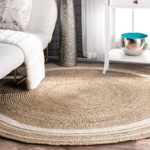 lot 49429 image: nuLOOM Rikki Coastal Braided Jute Area Rug, 4 Round, Off-white