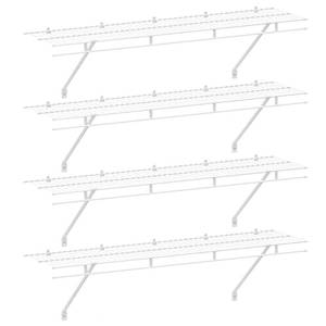 lot 49440 image: HAUSHOF Closet Shelves Wall Mounted 4-Pack, 4 ft x 12in White Wire Shelving for Laundry Room, Closet, Basement Organization and Storage