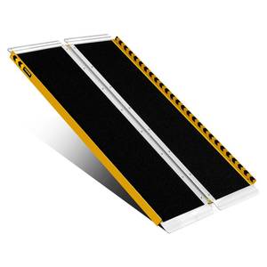 lot 49441 image: UOKRR Portable Wheelchair Ramp 4F, Non-Slip Folding Ramps for Wheelchairs for Home Steps, Foldable Aluminum Handicap Ramp for Stairs Steps Entry Threshold Pets Doorways - Retail $135.26