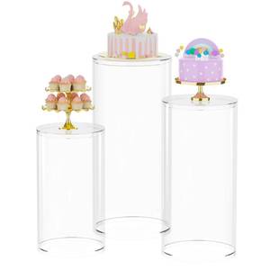 lot 49455 image: Aseem Cylinder Pedestal Stands 3PCS Display Round Decor Backdrop Dessert Table Pillars for Party Birthday Wedding Props Baby Shower Event Decoration - Retail $154.06
