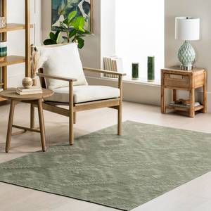 lot 49460 image: nuLOOM 2 x 8 SpinClean Machine Washable Stain-Resistant Area Rug Low Profile for Living Room, Bedroom, and Dining Room, Alma Sage Green