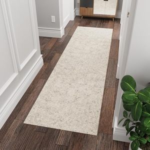 lot 49469 image: Ottomanson Solid Design Non-Slip Rubberback 3x4 IndoorOutdoor Runner Rug for Hallway, Kitchen, Living Room, Garage, Patio, 26 x 311, Beige