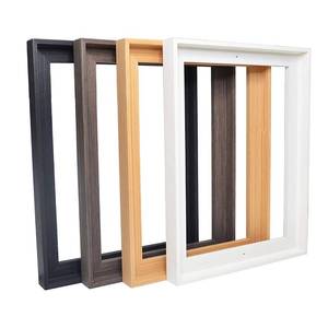 lot 49472 image: YIVIVEN Real Solid Wood Canvas Floater Frame, 0.9 depth Canvas Floating Frame, Floater Frame For Canvas Paintings, Canvas Frame (Dark Brown, 16x20)
