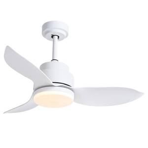 lot 49478 image: Surtime Modern White Ceiling Fans with Lights and Remote, Indoor Outdoor Ceiling Fan for Patios,Living Room, Bedroom Etc 38 (with Lighting Memory Function)