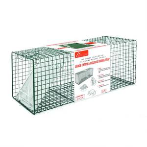 lot 49496 image: HOMESTEAD 32 Inch Live Animal Trap - Specialized for Raccoons, Opossums, Groundhogs, Skunks, Feral Cats, Squirrels - Humane Way Catch & Release Animal Trap