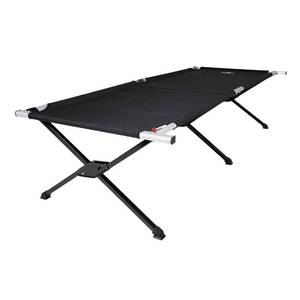 lot 49498 image: TETON Sports Camping Cot with Patented Pivot Arm - Folding Camping Cot for Car & Tent Camping - Durable Canvas Sleeping Cot - Portable Camping Accessory - 85.5 x 35.5 - Universal Black - Retail $149.01