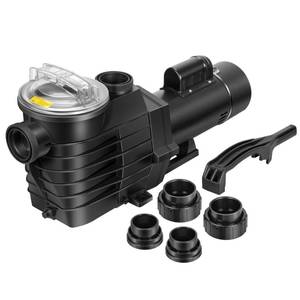 lot 49502 image: VIVOHOME 2.5 HP Self Priming In-Ground Swimming Pool Pump Dual Speed 2 and 1.5 InletOutlet 230V Energy Saving wStrainer Basket