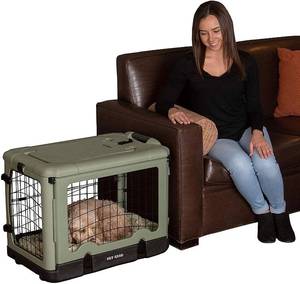 lot 49528 image: Pet Gear ��The Other Door�� 4 Door Steel Crate for DogsCats with Garage-Style Door, Includes Plush Bed  Travel Bag, No Tools Required, 3 Models, 3 Colors