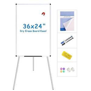 lot 49531 image: VIZ-PRO Magnetic Whiteboard Easel, 36 x 24 Inches, Portable Dry Erase Board Height Adjustable for School Office and Home