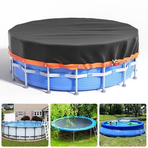 lot 49544 image: 33Ft Round Pool Cover - Solar Covers for Above Ground Pools, Oxford Fabric Pool Covers for Above Ground Pools with Winch and Cable, Waterproof and Dustproof Swimming Pool Cover - Retail $163.94