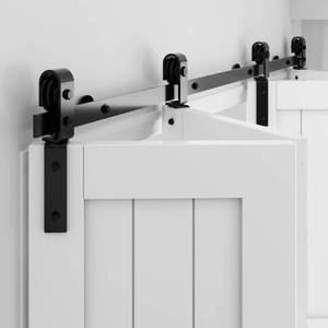 lot 49546 image: WINSOON Bifold Door Hardware Kit, Bi Fold Door Barn Door Hardware, Heavy Duty 72 Folding Door Track Kits for Four 17 Closet Doors (Without Doors) - Retail $128.25
