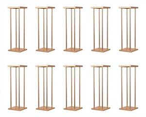 lot 49549 image: 10 Pcs Wedding Flower Stand Metal Vase Stand with Plates Gold Floor Metal Column Gold Rectangular 7.87 x 7.8 7x 23.6 Flower Display Stands Table Flower Stands for Wedding Party Events Table Decor - Retail $215.98