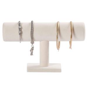 lot 31002 image: Pangkeep Bracelet Holder,Bracelet Organizer Display Stand,Beige Velvet T-bar Jewelry Display Stand for Selling.
