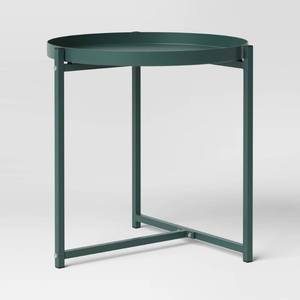 lot 31029 image: Steel Square Tray Top Outdoor Portable Side Table Green - Room Essentials�