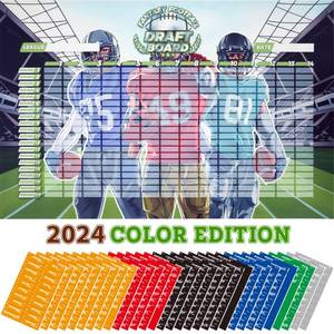 lot 31031 image: Fantasy Football Draft Board 2024-2025 Kit, 620 Player Labels, 6 Feet x 4 Feet Board(14 Teams 20 Rounds), 2024 Top Rookie, Blank Label, Schedule