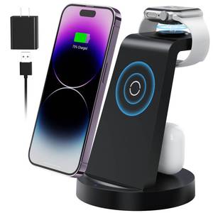 lot 31035 image: 3 in 1 Charging Station for Apple Device, Wireless Charger for iPhone 16 15 14 13 12 11 Pro Max & Apple Watch iwatch- Charging Stand Dock for AirPods