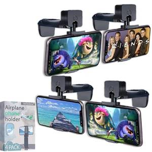 lot 31046 image: kolodosa 4 Pack Airplane Phone Holder Travel Essentials Accessories Cruise car Mount Cell Stand air Plane Table seat Desk Flight Vacation Size Golf cart Universal Hands Free