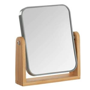 lot 31049 image: YEAKE Vanity Makeup Mirror with Natural Bamboo Stand,8 Inch 1X2X Magnification Double Sided 360 Degree Swivel Magnifying Mirror,Portable Table Desk Countertop Mirror Bathroom Shaving Make Up Mirror