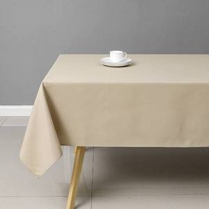 lot 31091 image: Wewoch Khaki Rectangle Tablecloth Wrinkle Resistant Washable Fabric Table Cloth for Dining,Kitchen, Parties Weddings and Outdoor Use 60 Inch by 120 Inch