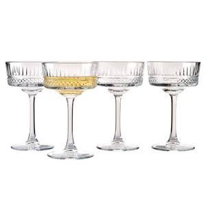 lot 31097 image: Pasabahce Vintage Coupe Glasses Set Of 4 - Exclusive Champagne, Cocktail, Martini, Wine Glasses - Long Stem Glassware - 8.8 oz - Perfect for Parties, Gifts, Housewarming, Weddings,Aniversary