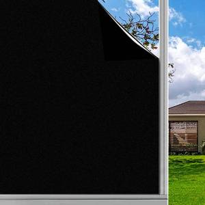 lot 31108 image: Finnez Blackout Window Privacy Film No Glue Necesary Static Cling,Anti-UV,Black Window Film 100% Light Blocking for Home Or Office(17.5 x 78.7 Inches)