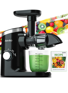 lot 31113 image: Aeitto Juicer Machines, Quiet Motor Juicer, Cold Press Juicer, Masticating Juicer, Celery Juicers, with Triple Modes,Reverse Function,Easy to Clean with Brush, Recipe for Vegetables And Fruits, Black