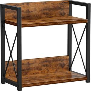 lot 31131 image: Giikin Kitchen Counter Shelf, Kitchen Countertop Organizer, 2 Tier Spice Rack for Counter, Wood Coffee Bar Organizer for Coffee Station (Brown, L)