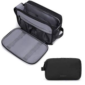 lot 31134 image: BAGSMART Toiletry Bag for Men, Travel Toiletry Organizer Dopp Kit Water-resistant Shaving Bag for Toiletries Accessories, Door Room Essentials, Black