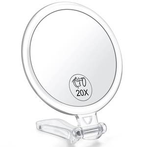 lot 31141 image: AMISCE 20x Magnifying Mirror, Travel Handheld Mirror - 2-Sided with 1X 20X Magnification Adjustable Handle, Portable, Small, Girl Women Mothers Gift