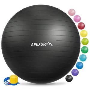 lot 31162 image: APEXUP Yoga Ball Exercise Ball, Anti Slip Stability Ball Chair, Heavy Duty Large Gym Ball for Fitness, Balance, Core Workout and Physical Therapy (XL (2730) 75cm, Black)