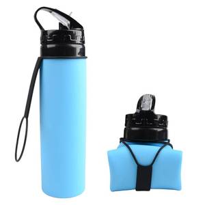 lot 31179 image: CMMKCNNK 21oz 600ml Silicone Travel Water Bottle, Reusable Water Bottles For School, Collapsible Water Bottles for Traveling, Foldable Sports Water Bottle Squeeze, Travel Essentials(Blue)