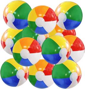 lot 52889 image: UMUACCAN Beach Ball 11 Pack - 12 Inflatable Beach Balls for Kids Bulk, Swimming Pool Toys Beach Toys for Summer Water Games, Hawaiian Tropical Theme Party Decorations Favors Supplies