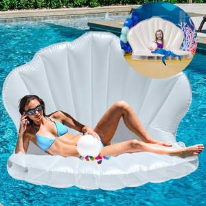 lot 52896 image: JAMBO Inflatable Seashell Pool Float, Pool Floats, Mermaid Floaty for Adults Kids, Clam Shell Photo Prop for Party, Giant Shell Floaty, Funny Floats for Teen Girls, Seashell Float, Seashell Floaty