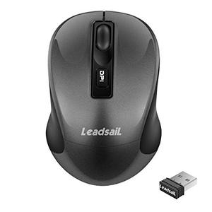 lot 52899 image: LeadsaiL Wireless Computer Mouse, 2.4G Portable Slim Cordless Mouse Less Noise for Laptop Optical Mouse with 4 Buttons, USB Mouse for Laptop, Desktop, MacBook