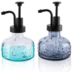 lot 52916 image: 1 Pack Glass Soap Dispenser, Refillable Hand Soap Dispenser with Matte Black Shampoo Lotion Pump for Bathroom and Kitchen Countertop (Black & White)