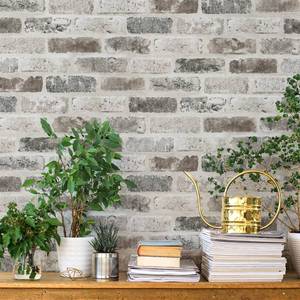 lot 52920 image: Guvana 17.3197 Brick Wallpaper Grey and Brown Peel and Stick Wallpaper Vintage Self Adhesive Wallpaper Faux Textured Brick Removable Wallpaper DIY Wallpaper for Room Accent Walls Decor Vinyl Roll