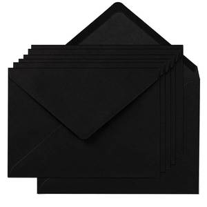 lot 52923 image: 100 Pieces A7 Envelopes Colorful 5x7 Envelopes for Greeting Cards, Birthday, Weddings, Baby Shower Invitation Cards (Black, A7(5.24 x 7.24 Inches))