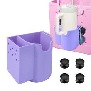 lot 52928 image: Bogg Bag Cup Holder and Phone Holder Silicone Accessories for Small & XL Bogg Bags, 3 in 1 Drinks, Phones, Sunglasses Cup Holder