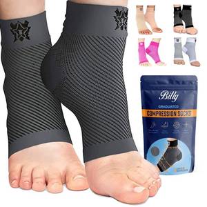 lot 52941 image: Plantar Fasciitis Socks for Women & Men - Best Foot & Ankle Compression Sleeve, Brace for Everyday Use - Provides Arch Support & Heel Pain Relief (Gray, Medium)
