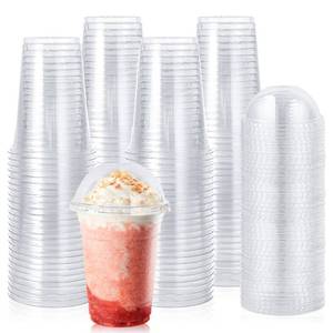 lot 52943 image: Lilymicky 90 Sets 16 oz Clear Plastic Cups with Dome Lids, Disposable Plastic Drinking Cups, 16 oz Parfait Cups for Ice Coffee, Smoothie, Frappuccino, Bubble Boba