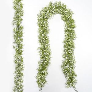 lot 52944 image: Uqueeten 2 Pcs 5.8ft Artificial Baby Breath Flower Vines, Real Touch Faux Gypsophila Hanging Garlands for Wedding Backdrop and Baby Shower DecorationsWhite