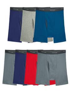 lot 52950 image: Fruit of the Loom Mens Coolzone Boxer Briefs, 7 Pack - Assorted Colors, Medium