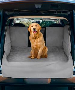 lot 52959 image: FrontPet SUV Cargo Liner for Dogs - Water-Resistant Pet Trunk Cargo Cover Mat for SUVs Sedans with Bumper Flap Protector - Trunk Cover, Non-Slip Pet Cargo Liner, Trunk Liner (58 x 58) Upgraded 2024 - Retail $94.28